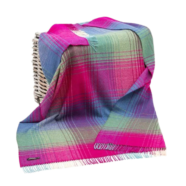 John Hanly Cashmere Merino Throw | Red Green Denim
