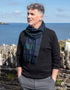 John Hanly Merino Scarf | Navy Green Mix Tartan