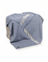 Merino Wool Cashmere Throw Denim Cream Herringbone