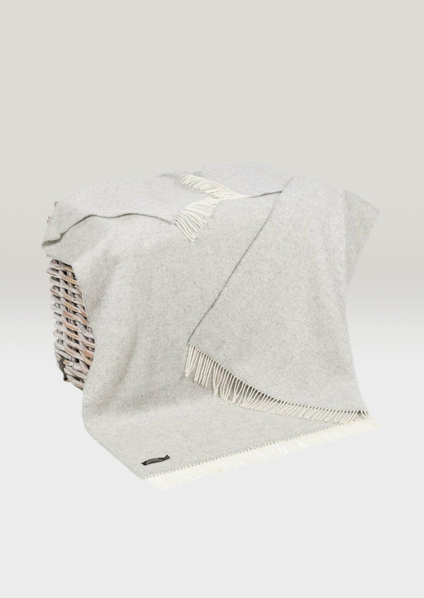 John Hanly Cashmere Merino Throw - Pale Grey