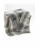 John Hanly Merino Wool & Cashmere Throw - Grey Silver Border Check - Made in Ireland