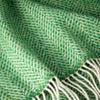 John Hanly Cashmere Merino Throw | Green Herringbone