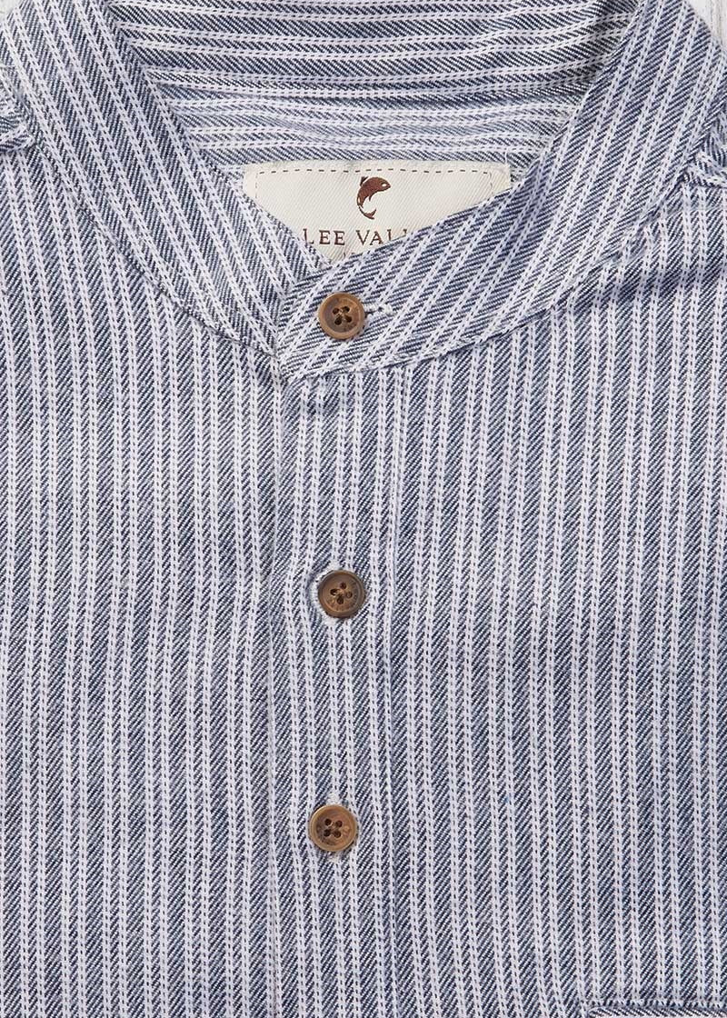 Lee Valley Flannel Grandfather Shirt | Grey Stripe