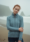 Cable Knit Aqua Aran Cardigan