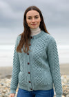 Aran Cable Knit Cardigan | Aqua