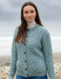 Aran Cable Knit Cardigan | Aqua
