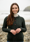 Aran Lumber Cardigan | Army Green
