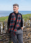 Merino Luxury Wool Scarf Black Stewart Tartan