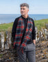 Merino Luxury Wool Scarf Black Stewart Tartan