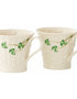 Belleek Shamrock Set of Two Mugs