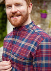 Lee Valley Grandfather Shirt | Maroon Navy Check - Clearance