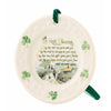 Decorative plate with an Irish blessing and shamrock design on a white background