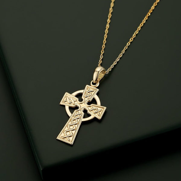 18K Gold Celtic Cross Pendant