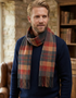 John Hanly Merino Scarf | Orange Charcoal