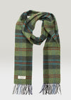 John Hanly Lambswool Scarf Green Check