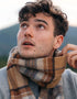 John Hanly Lambswool Scarf | Silver Grey Plaid