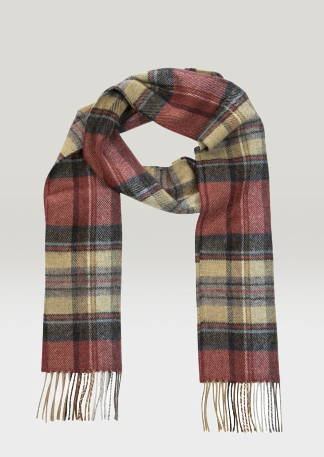 John Hanly Lambswool Plaid Scarf