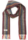 John Hanly Lambswool Scarf | Red Mustard Stripe