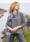 John Hanly Lambswool Scarf| Blue Grey