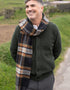 John Hanly Lambswool Scarf Charcoal Bege
