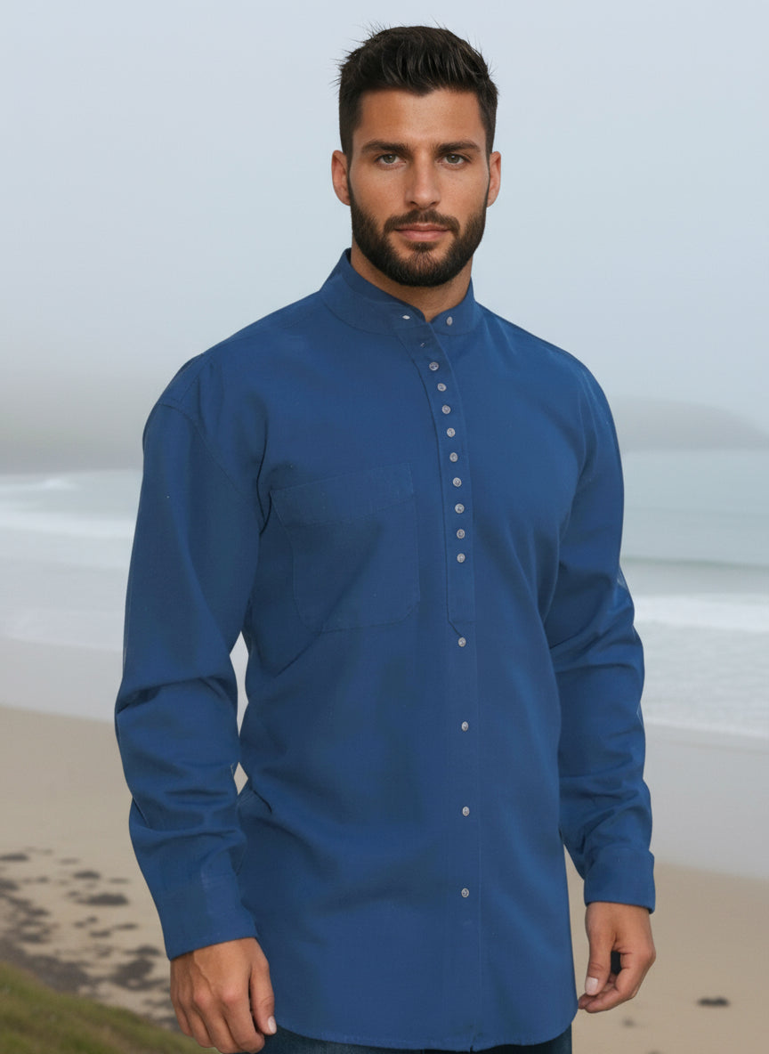 Civilian Men's Grandfather Shirt | Navy