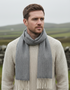Foxford Lambswool Scarf | Grey Herringbone