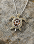 Pendentif Tortue, pierre de naissance de novembre, orné de cristaux Swarovski
