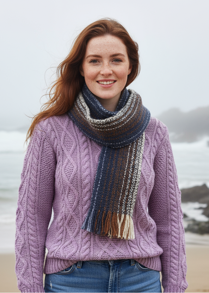 Mucros Skellig Scarf | Blue Navy