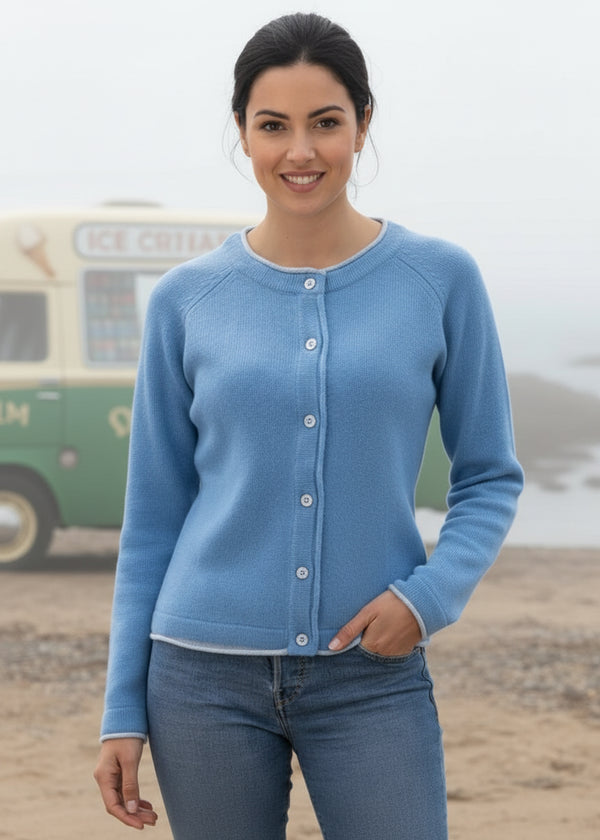 IrelandsEye Women's Killiney Cardigan | Pale Blue