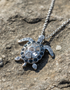 April Turtle Birthstone Pendant With Swarovski Crystals