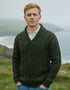Dublin Shawl Collar Aran Sweater | Green