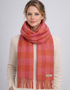 Foxford Lambswool Scarf | Orange and Pink