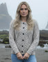 Ladies Aran Cardigan | Flecked Cream