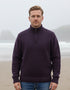 Men's Half-Zip Donegal Jumper | Purple Fleck