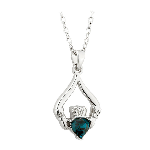 Birthstone Claddagh Necklace - 12 Months