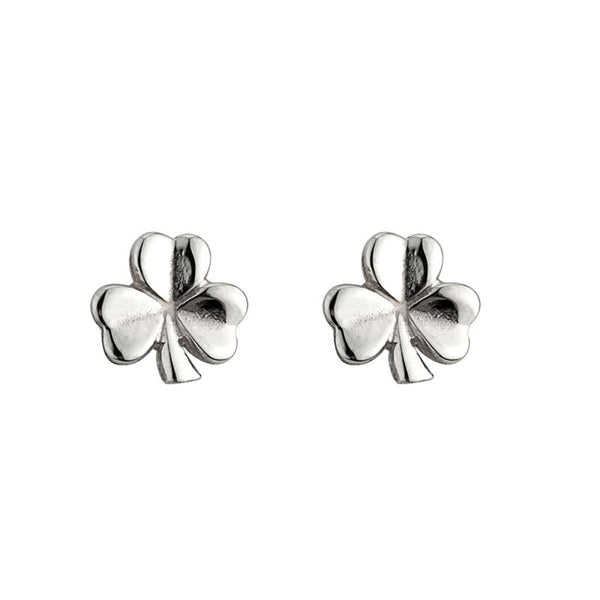 Silver Shamrock Stud Earrings