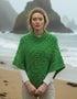 Aran Super Soft Poncho | Green - Clearance