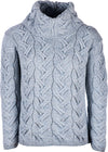 Aran Cowl Neck Chunky Sweater | Ocean Grey