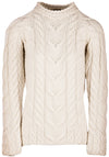 Listowel Ladies Aran Cabled Sweater | Natural
