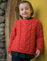 Kids Aran Sweater | Coral - Clearance