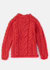 Kids Aran Sweater | Coral