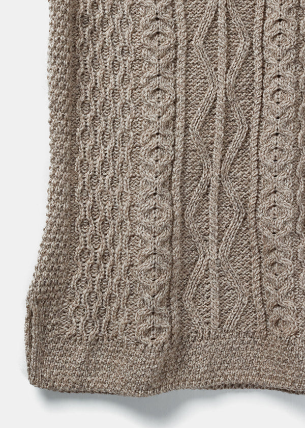 Aran Ladies Vest | Oatmeal - Clearance