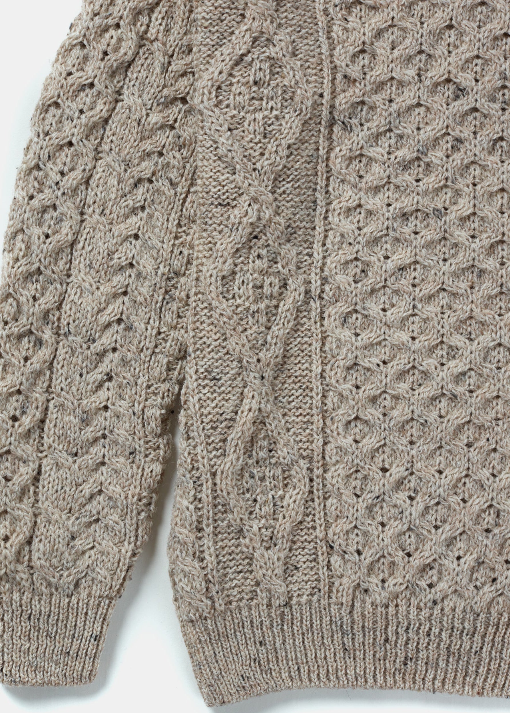 Aran Wool Sweater | Flecked Oatmeal