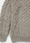 Aran Wool Sweater | Flecked Oatmeal