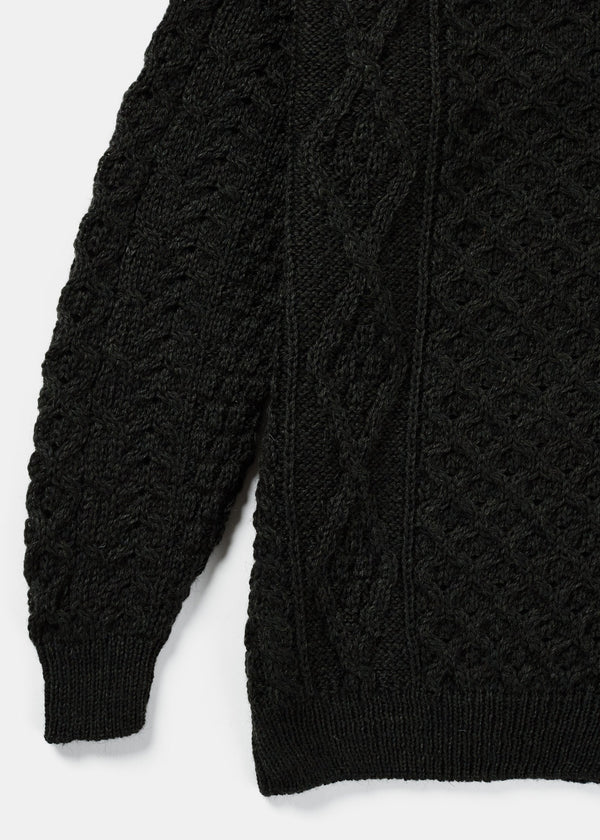 Aran Wool Sweater | Army Green