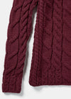 Listowel Ladies Aran Cabled Sweater | Raspberry