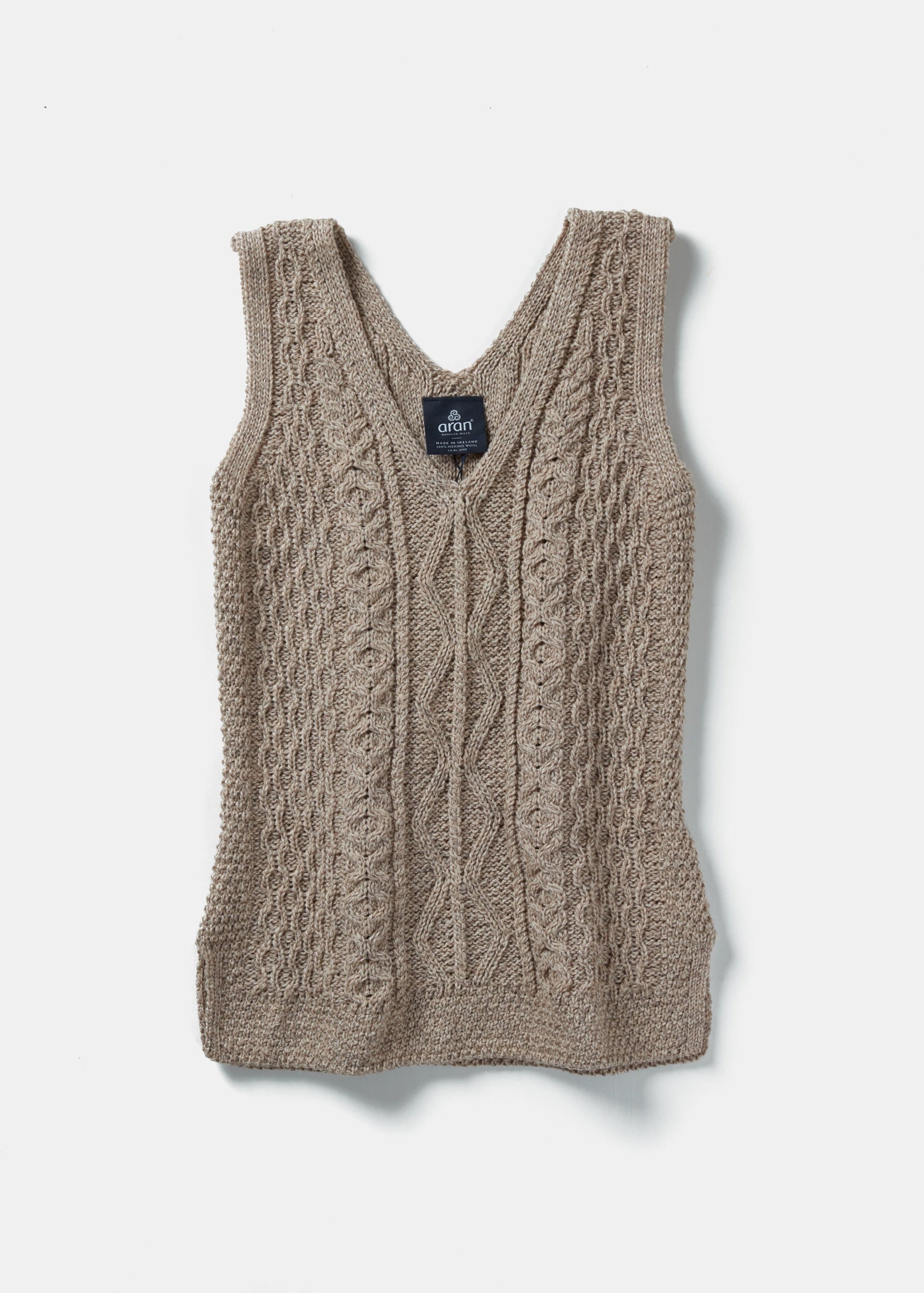 Aran Ladies Vest | Oatmeal
