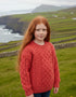 Childrens Aran Sweater | Coral - Clearance