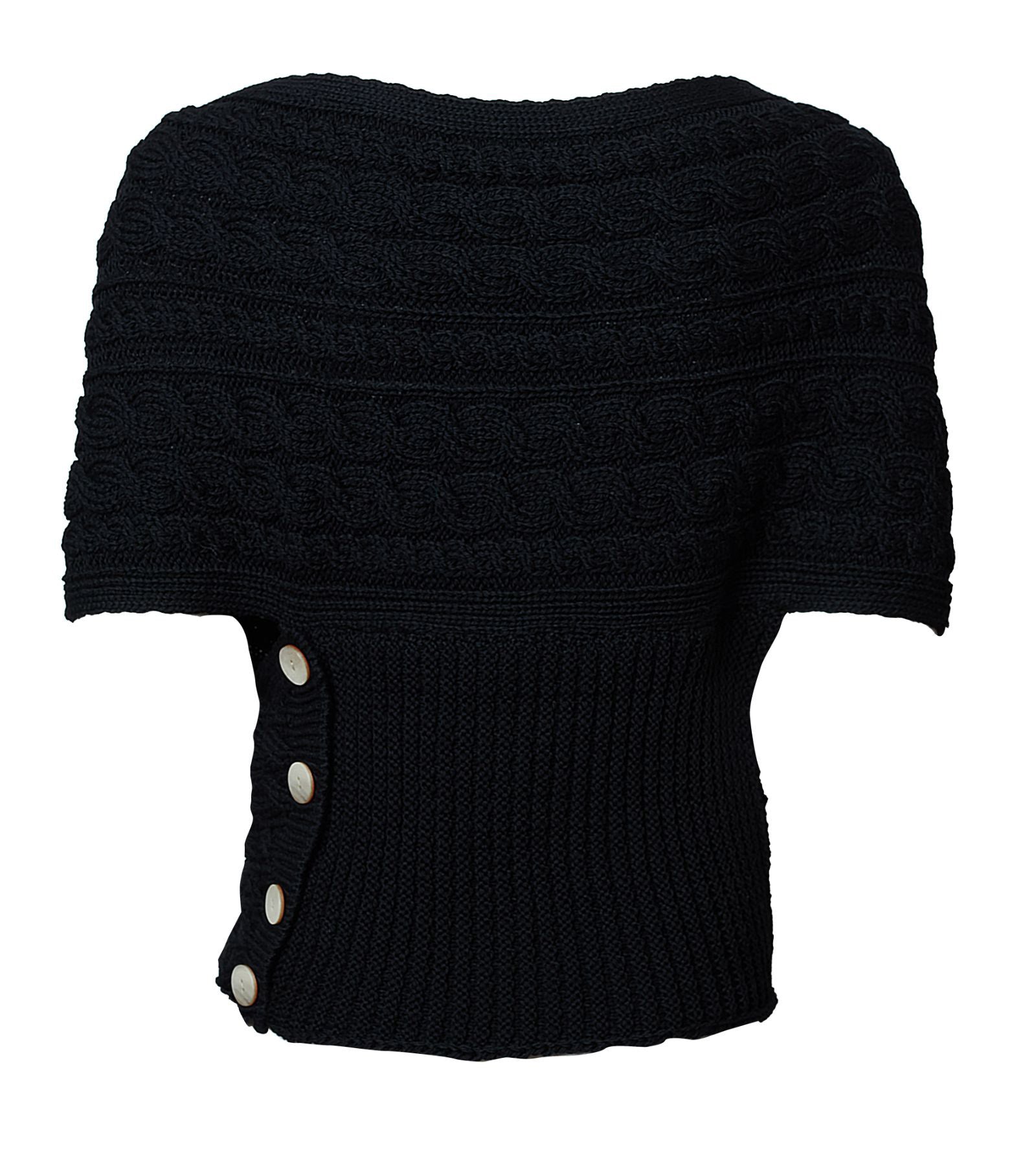 Aran Crossover Wrap | Black