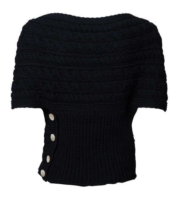 Aran Crossover Wrap | Black